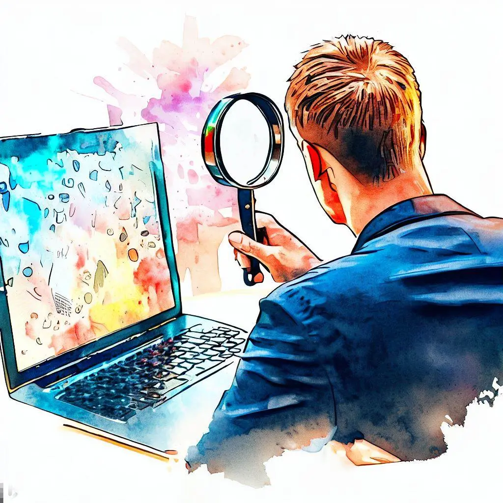 Someone researching the internet